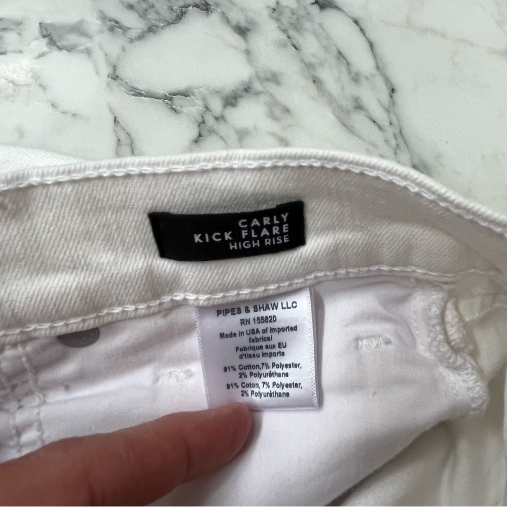 Veronica Beard Carly High Rise Kick Flare White Jeans Size 26/2 - Picture 10 of 13